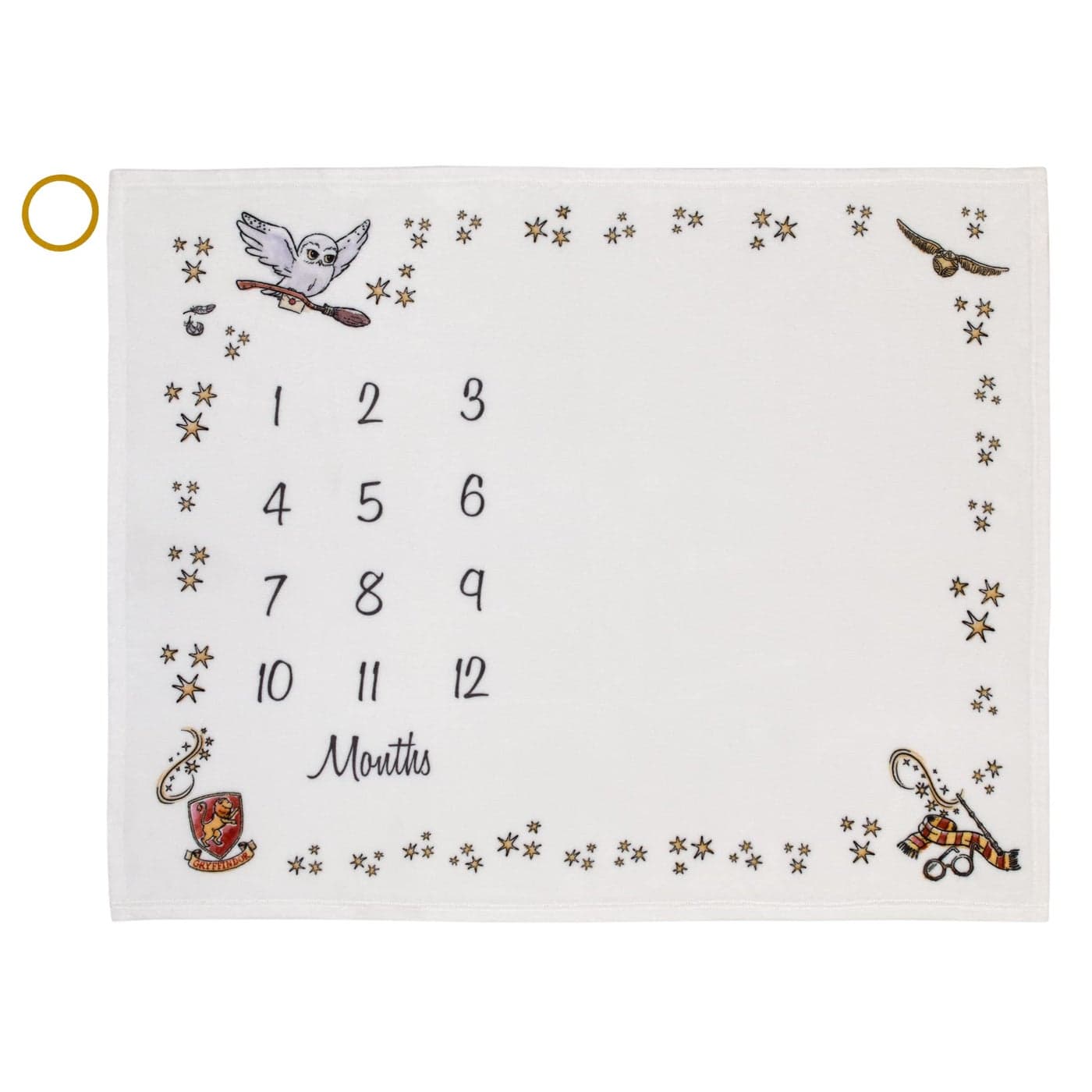 Warner Brothers Harry Potter Magical Moments White and Gold Milestone Baby Blanket
