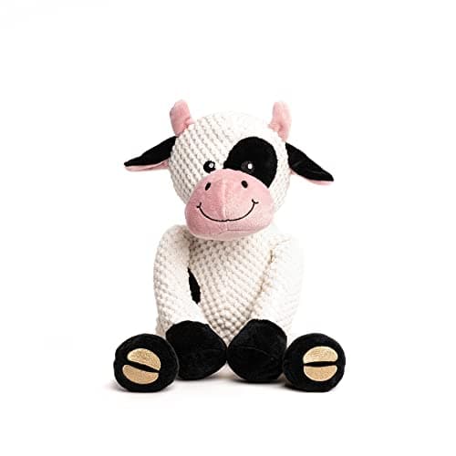 fabdog Floppies Plush Dog Toy - Cute & Durable Squeaky Dog Toys - Best Squeak Toy for Puppies and All Breeds | Ideal Pet Gift| Small Cow
