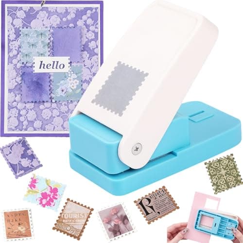 Stamp Punch 15X125 inch Large Rectangular Postage Stamp Punch Lever Paper Punches for Crafting Stamps Shapes Paper Puncher Rectangular Craft Hole Puncher for Crafting DIY Scrapbooking