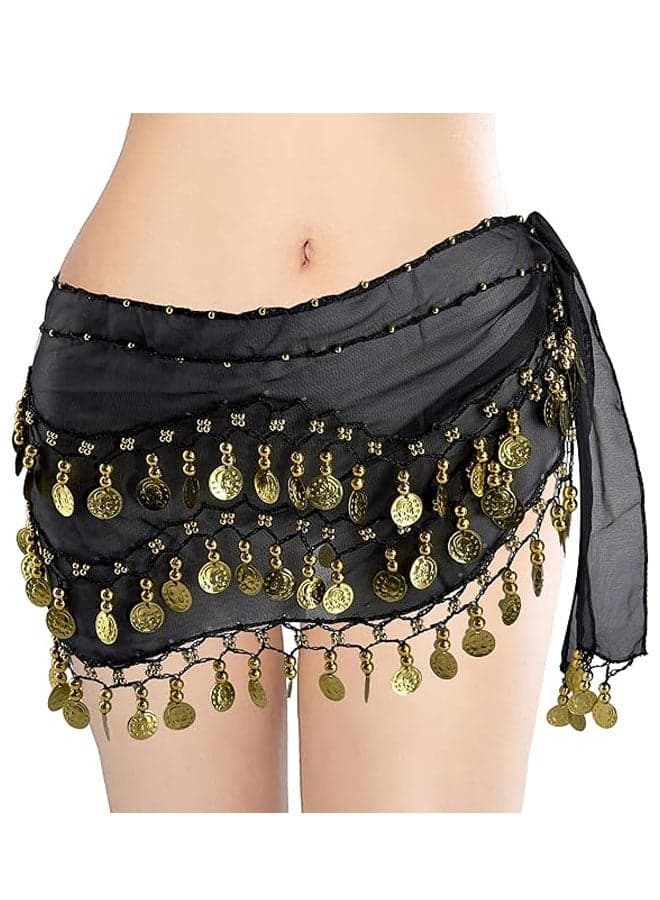 Belly Dance Hip Scarf Waist Belt With Gold Coins