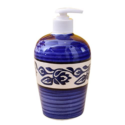 Kunhar Ceramic Liquid Soap Dispenser, 450 Ml, Blue
