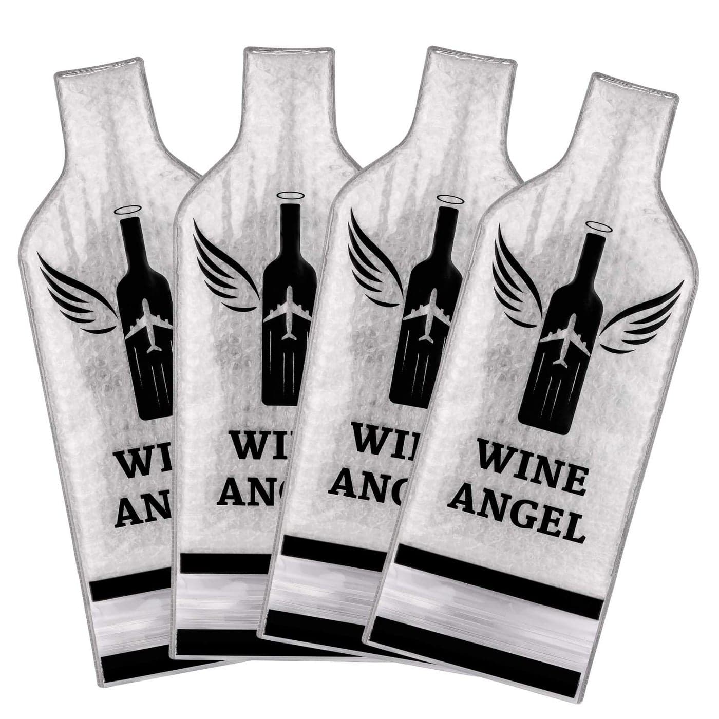 UPGRADED PROTECTION 4 Set 8 pcs Reusable Wine Bags for Travel Wine Travel Protector Bottle Travel Sleeve Case For Airplane Car Cruise TRIPLE Protection Luggage LeakProof Safety Impact Resist