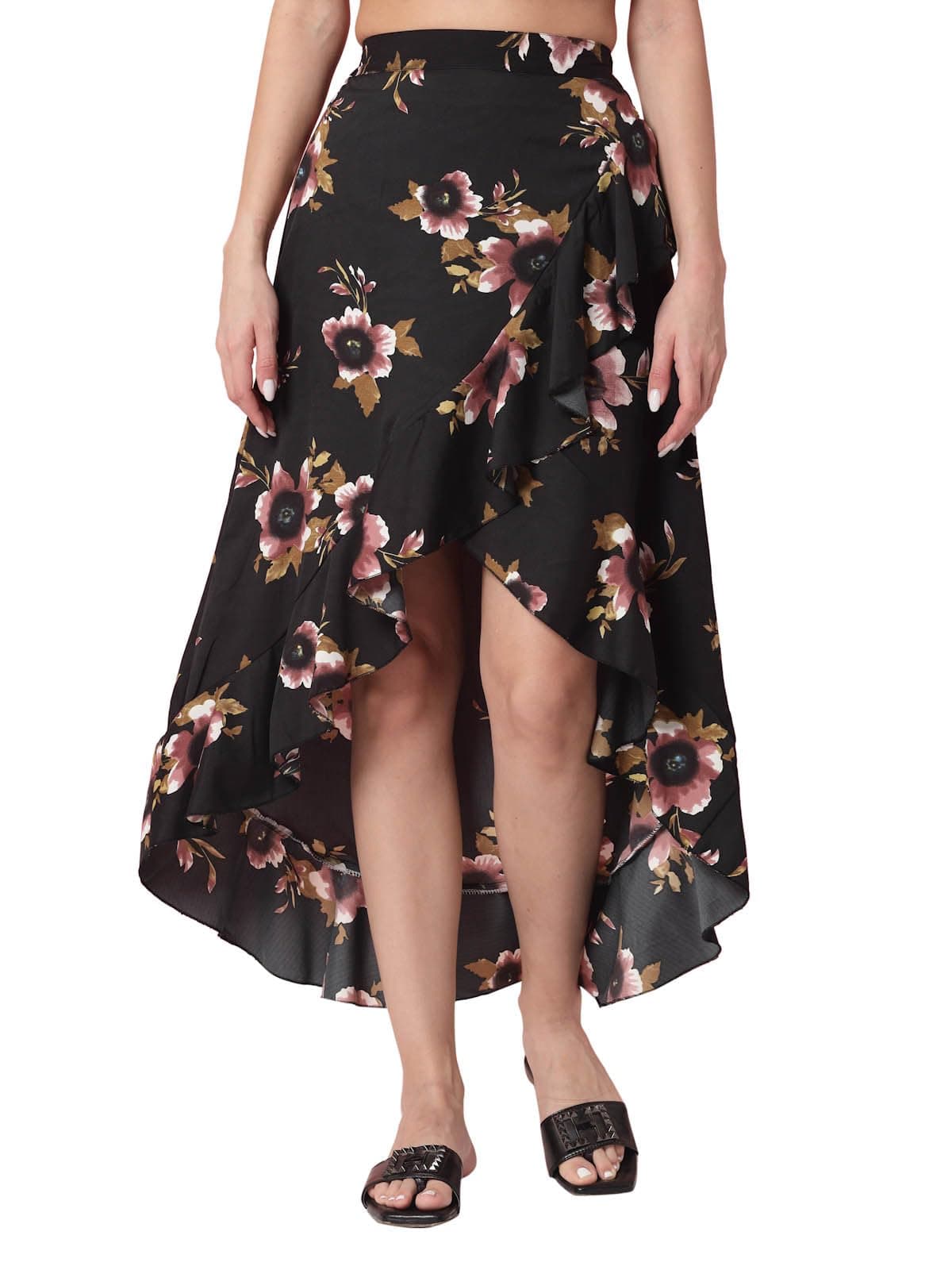 OOMPH! Long Skirts for Women Black - msk052
