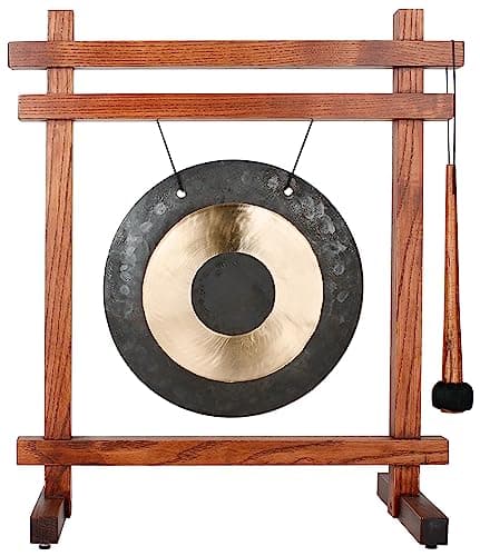 Woodstock Wind Chimes for Meditation, Yoga, Classrooms, Offices for Awareness, Relaxation, Decor 19" Table Gong (WTG)
