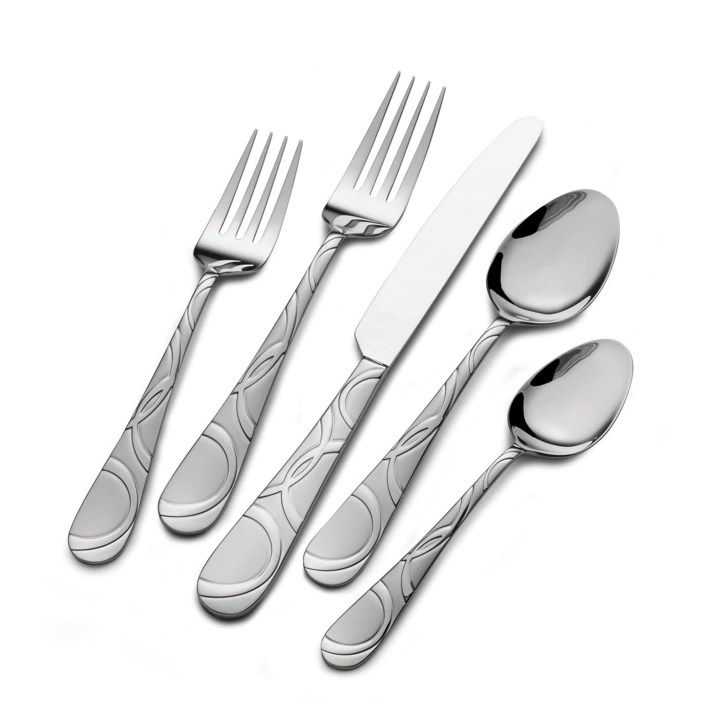 Pfaltzgraff Garland Frost 53Piece Stainless Steel Flatware Serving Utensil Set and Steak Knives Service for 8