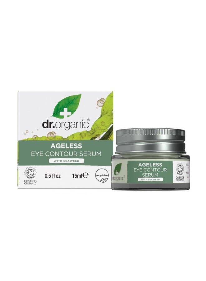 Dr Organic Ageless Eye Contour Serum with Organic Seaweed, Moisturising, Fine Lines, Wrinkles, Natural, Vegan, Cruelty-Free, Paraben & SLS-Free, Recycle &Recyclable, Certified Organic, 15ml