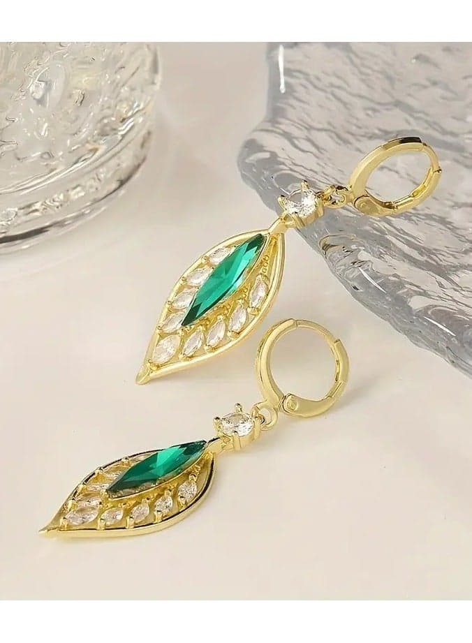 2pcs/pair Exquisite Hollow Out Leaf Dangle Earrings, Elegant Party Fashion Jewelry