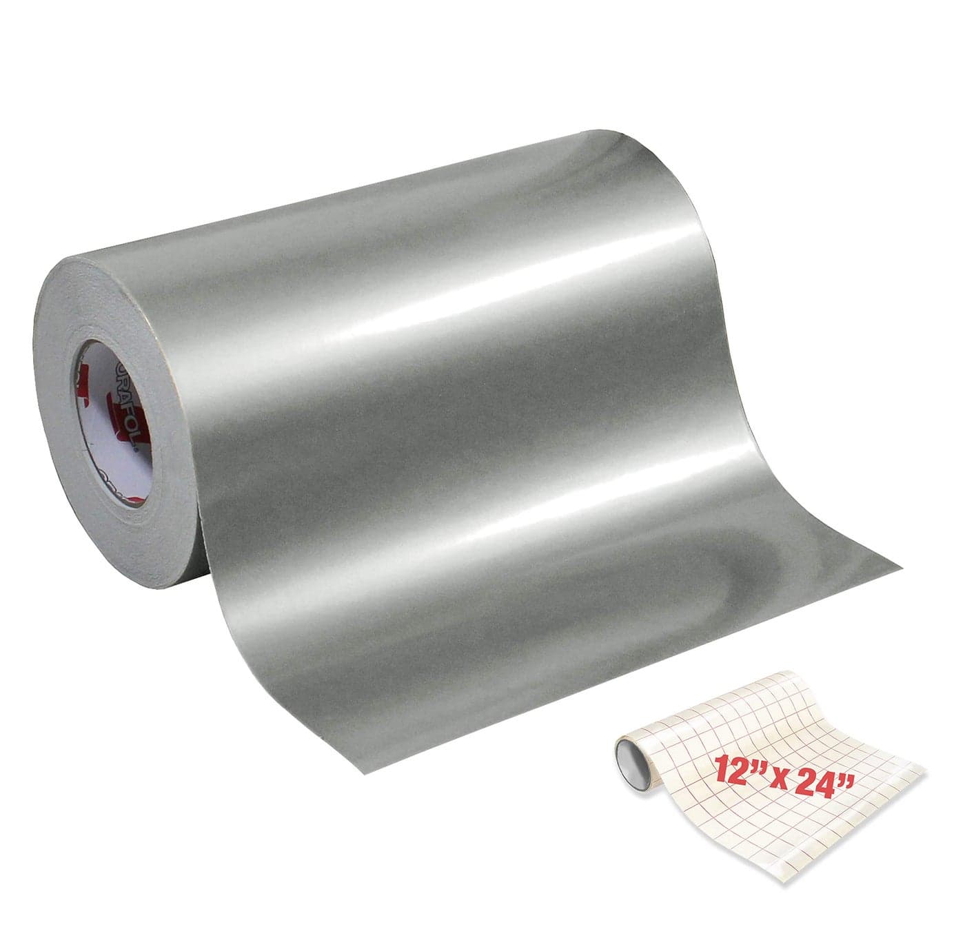 ORACAL 651 Gloss Silver Metallic Adhesive Craft Vinyl 12 Inch x 6 Foot Including Roll of Clear Transfer Paper