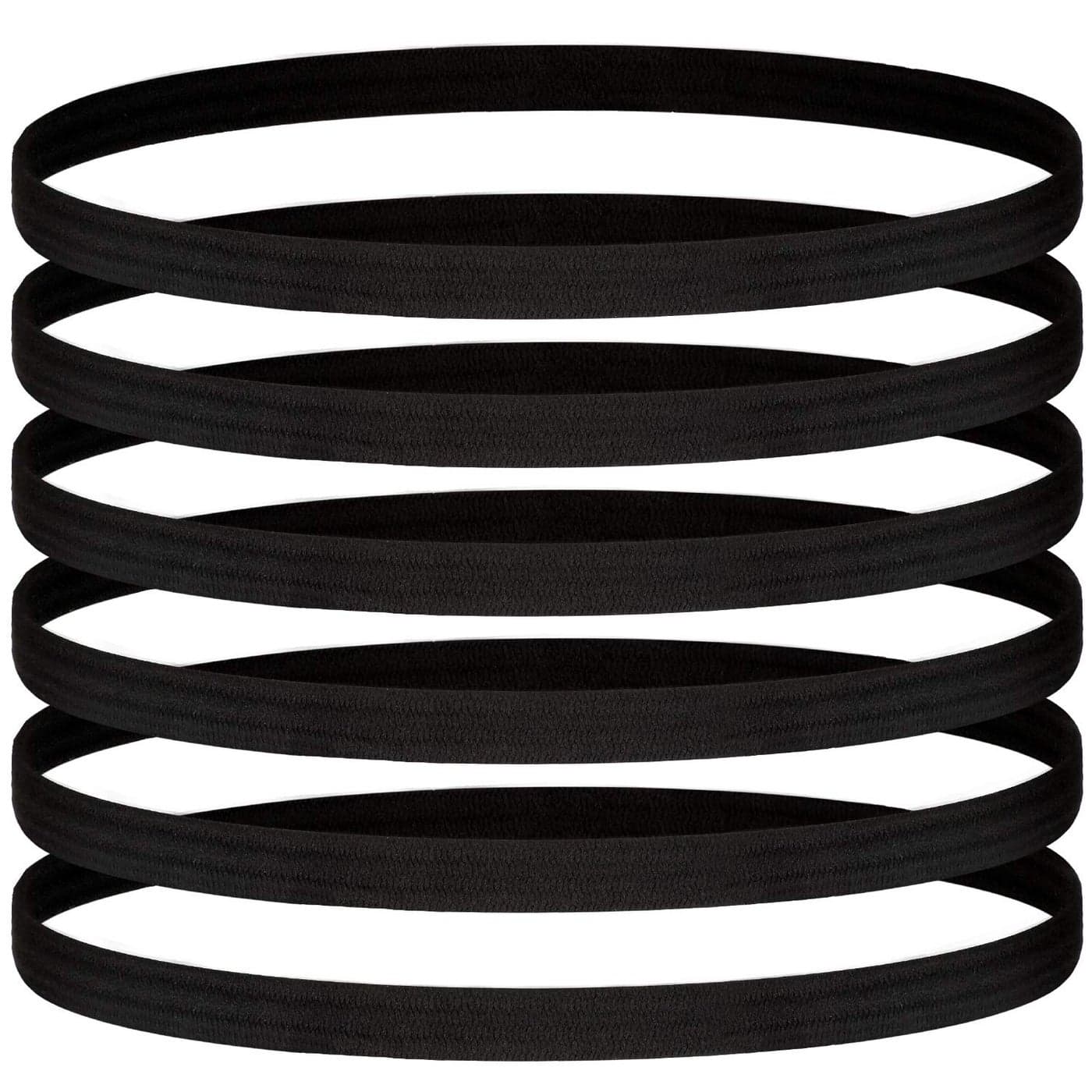 24 Pieces Thin Sports Elastic Headbands Black Skinny Athletic Exercise Hair Bands No Crease Soft Hair Bands Headbands Sweatband for Men Women Running Football Basketball Soccer Tennis Yoga Sports