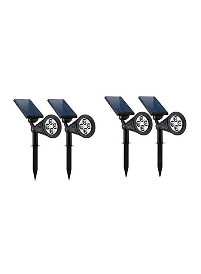 Pack Of 4 Solar Spot Light Black