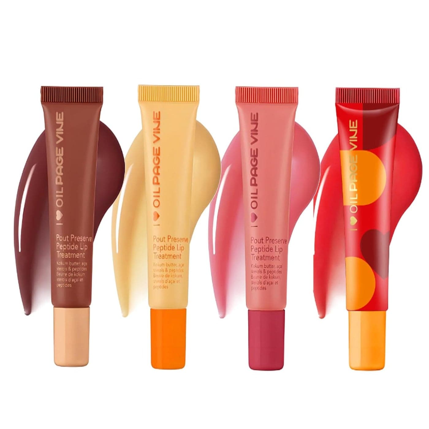 4 Pack Lip Gloss Set of Lip Gels Tinted Lip Balm to Deepen Enhance Moisturizing Jelly Lip Gloss Everyday Lip Makeup MultiPurpose Lip Oil with Lipspecific Peptides