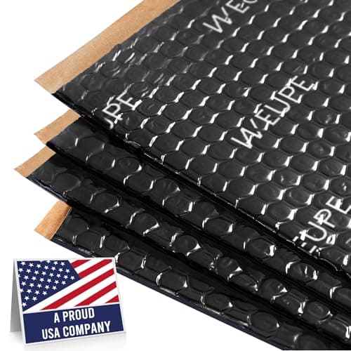 WEUPE Sound Deadening Mat for Cars, 50 mil 18 sqft, Butyl Automotive Sound Deadener, Noise Insulation Dampening Material for Car Trunk, Speaker, Door, Floor and Ceiling, Black