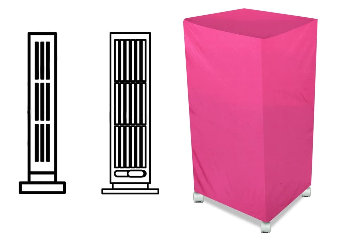The Furnishing Tree Air Cooler Cover compatible for Cello Mega Tower 15 Ltr Tower Cooler Ployester Pink