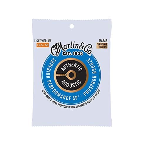 Martin Authentic Acoustic Guitar Strings, Superior Performance Medium 12.5-55, 92/8 Phosphor Bronze