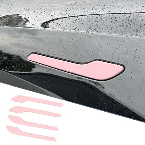 XTnueotr Door Handle Cover for Tesla Model Y/3, Door Handle Decoration Cover Trim fit for Tesla Model 3/Y Exterior Accessories (Pink)