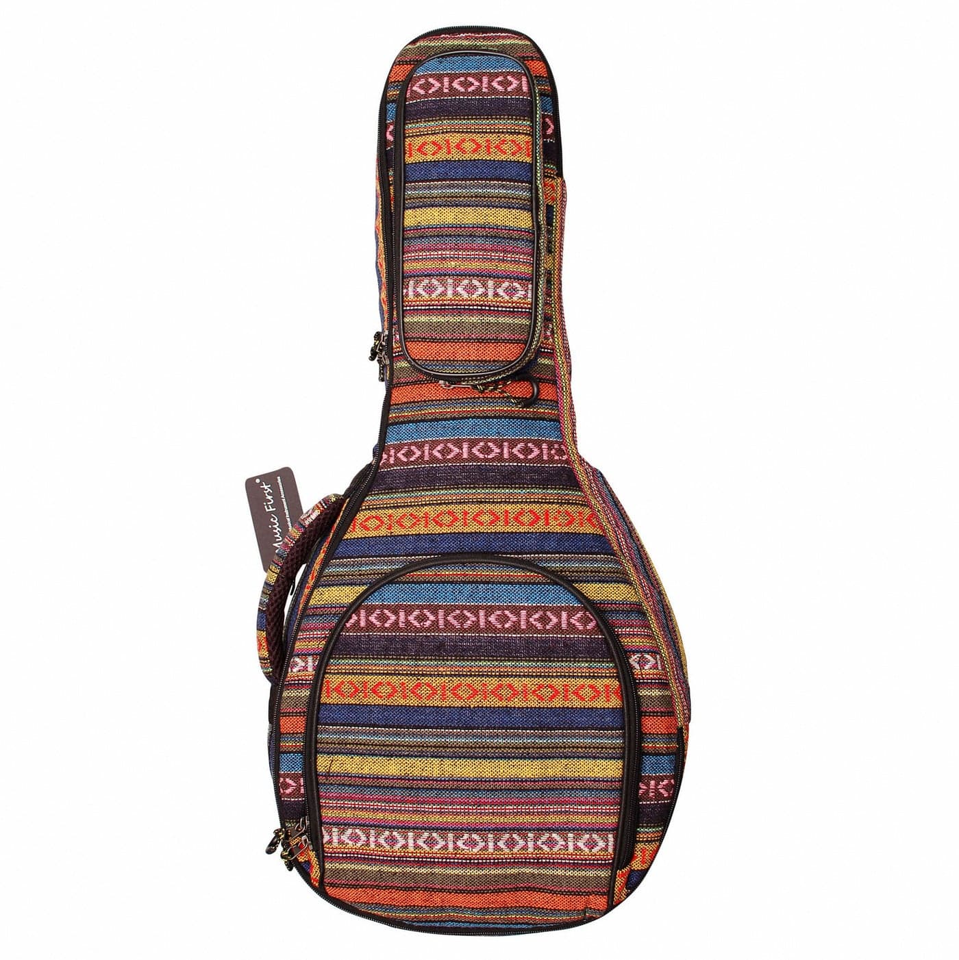MUSIC FIRST Original Design 15mm Thick Padded Country Style A F Style Mandolin Gig Bag Soft Case Fits Most A Mandolins