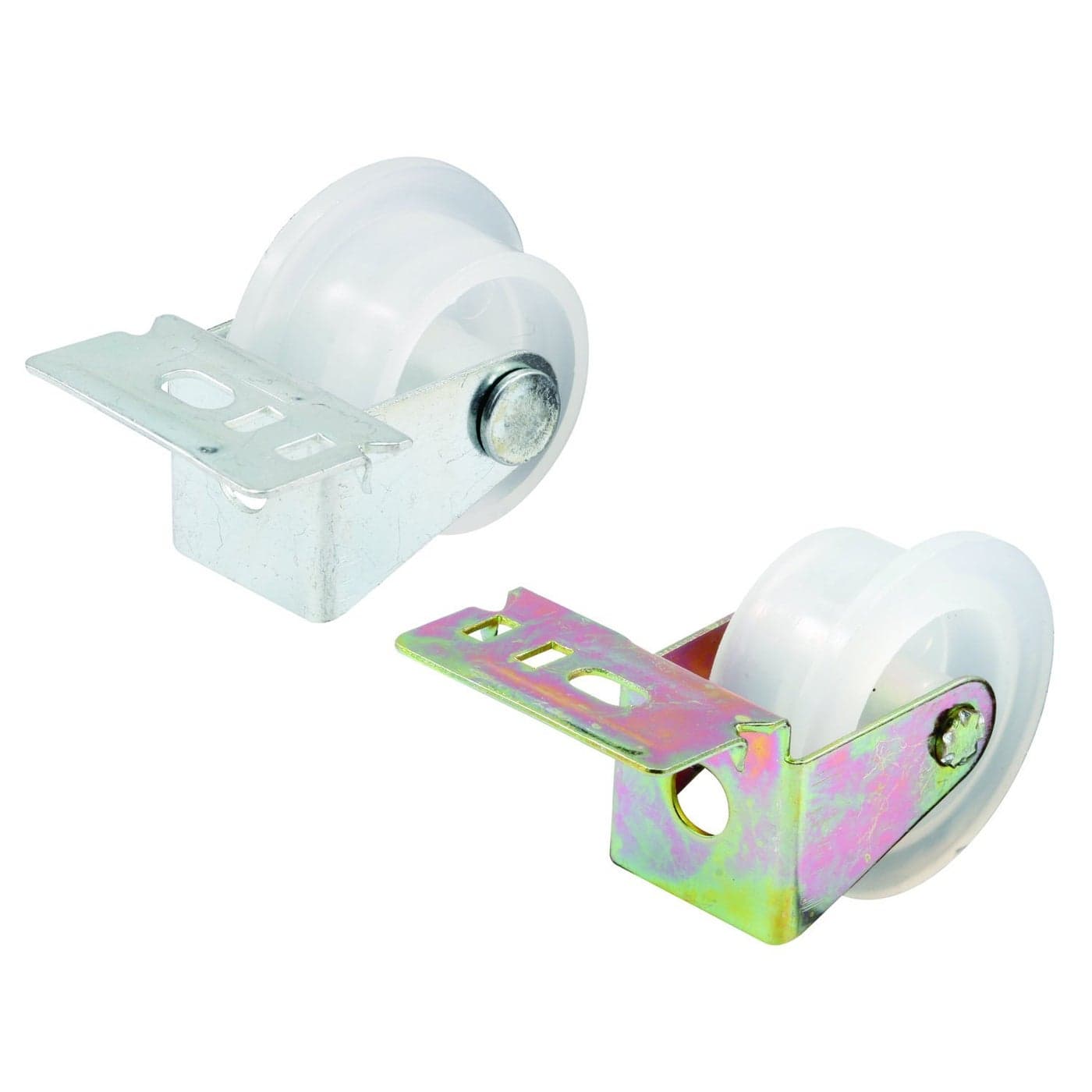PrimeLine MP7147 Drawer Guide Roller Assembly 1 In Diameter Plastic Wheel On Steel 2 Pack