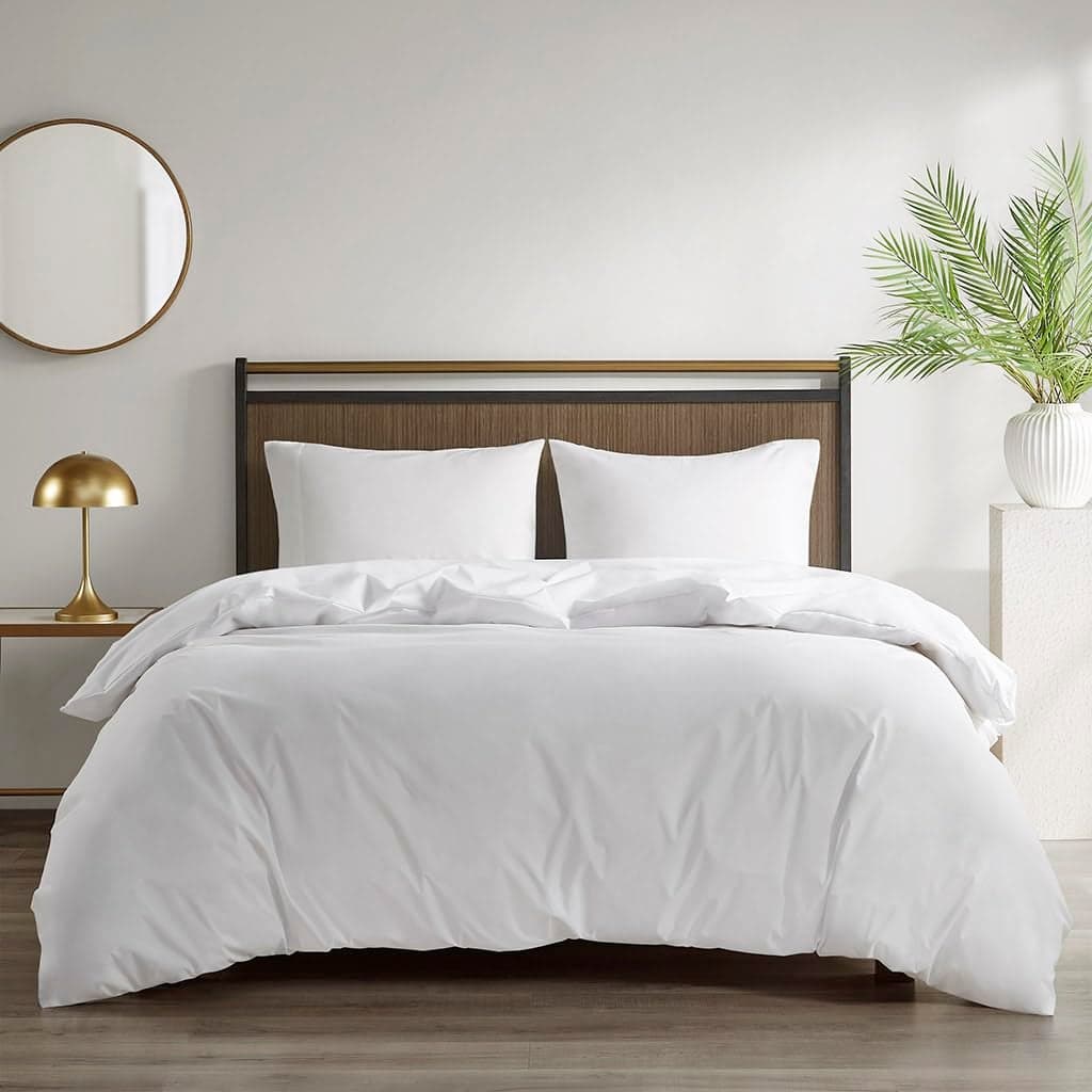 Sleep Philosophy Duvet Cover King Size Waterproof Comforter Protector for All Seasons 3M Scotchgard Moisture Wicking Treatment Duvet Protector with Zipper Flap White