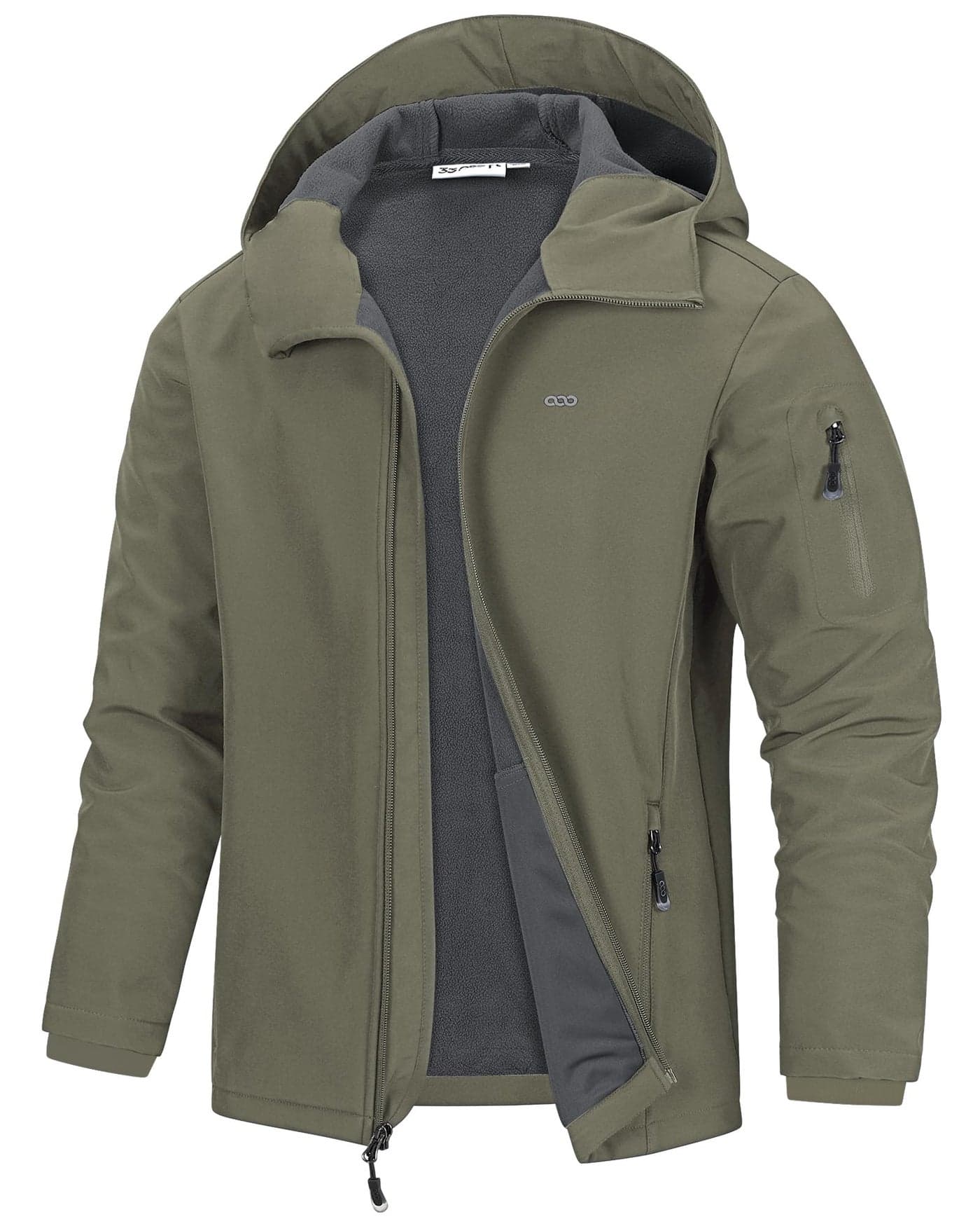 33000ft Mens Hooded Softshell Jacket Waterproof Lightweight Insulated Windbreaker Fleece Lined Rain Shell Jacket