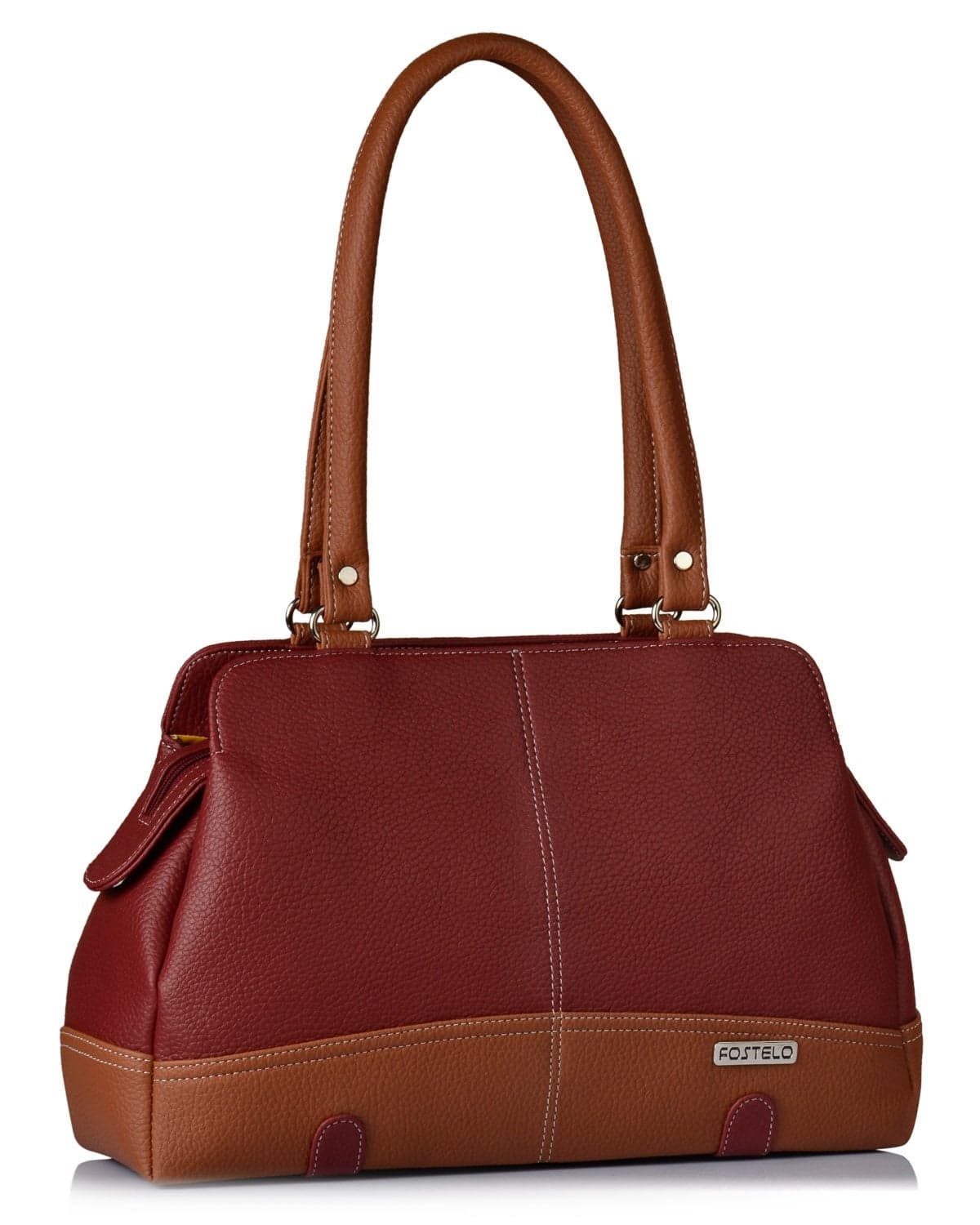 Fostelo Women's Helena Satchel Tote Handbag for Women | Ladies Purse | Stylish Shoulder Bag | Gift For Women | Maroon