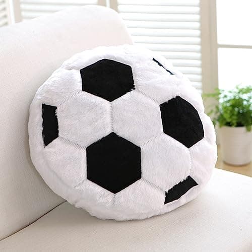 18inch Soccer Balls Plush Pillow Soft Fluffy Stuffed Throw Pillows Toy Durable Soccer Balls Plush ToysHome Decor Cushionfor Kids Boy Girls Children Sports Toy Gift
