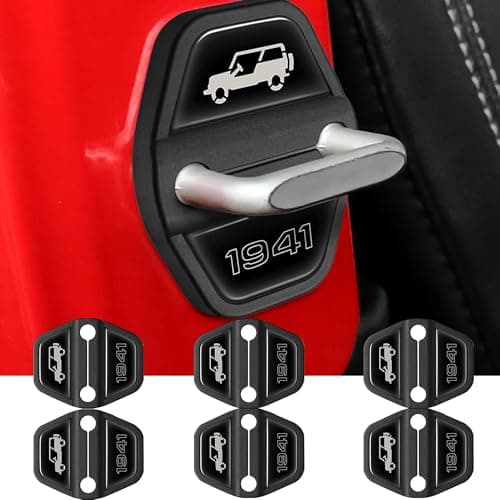smnuxwm 6PCS ABS Door Lock Cover for Jeep Wrangler JL JLU 2018-2025 4XE Unlimited Sahara Sports Rubicon Gladiator JT Door Latch Lock Trim Cover Car Interior Decoration Parts Accessories (ABS Black)