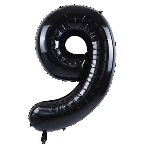 TONIFUL 40 Inch Black Large Numbers09Number 9 Digital 9 Helium BalloonsFoil Mylar Big Number Balloons for 2026 Graduation New Year Eve Birthday Party Supplies Decorations