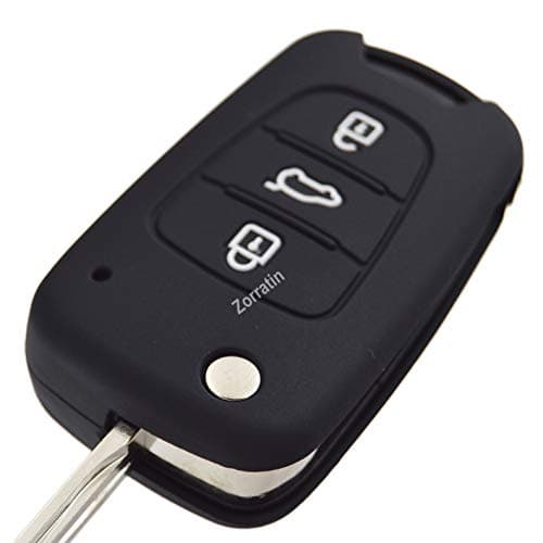 Zorratin Silicone Rubber Key Fob Case Key Covers Protectors for KIA 09-13 Soul 10-13 Sportage 06-11 Rondo 11-13 Rio (Flip Key)