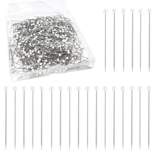 600 PCS Sewing Pins Straight Pin with 15 Inch White Pearlized Ball Head Quilting Pins Dressmaking Pin for Fabric Jewelry DIY Craft and Sewing Supplies
