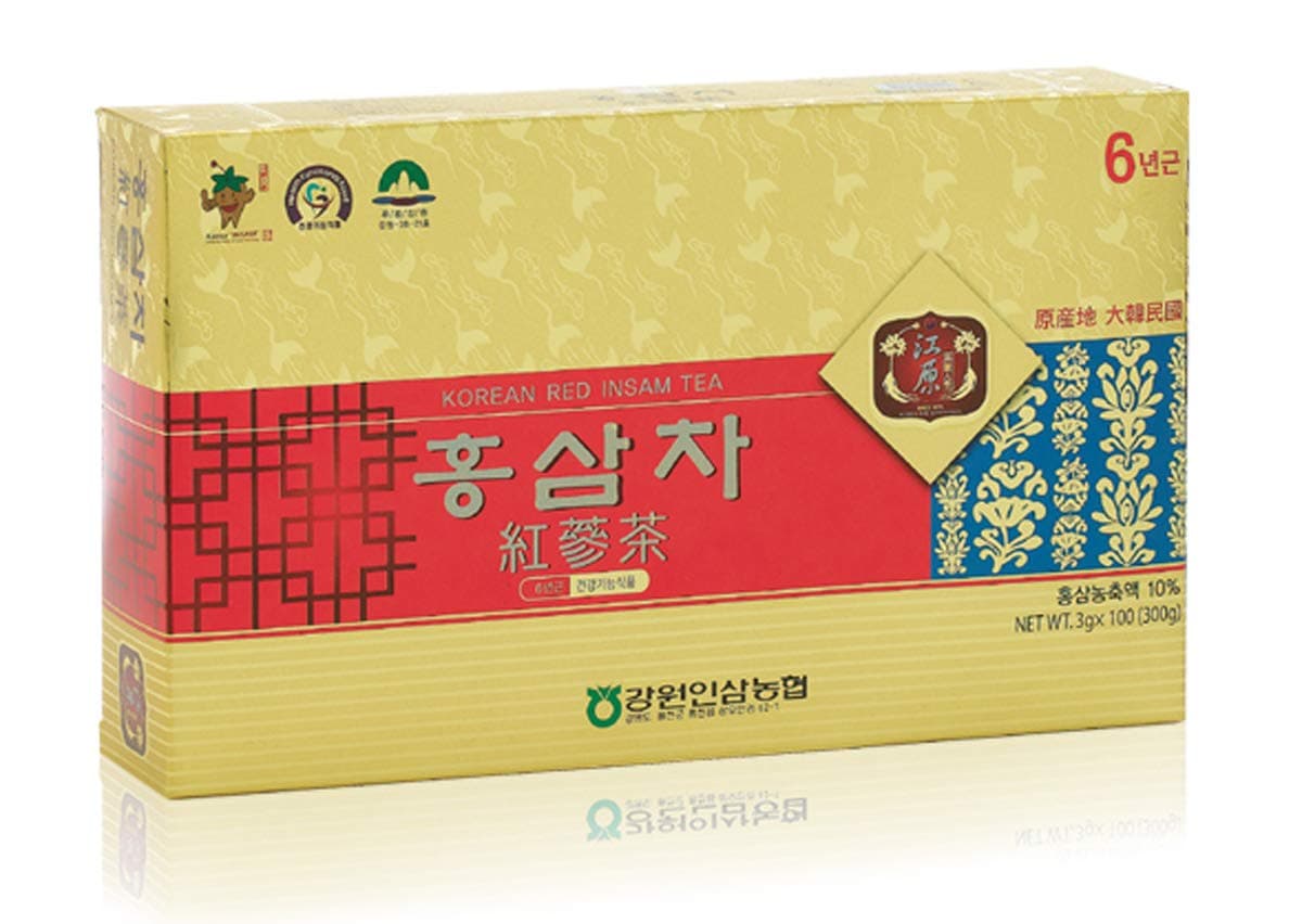 Gangwoninsam Korean Red Ginseng Tea 3g x 100 packets 6 Year Old Korean Red Ginseng Korean Health Food Individually Packaged 100