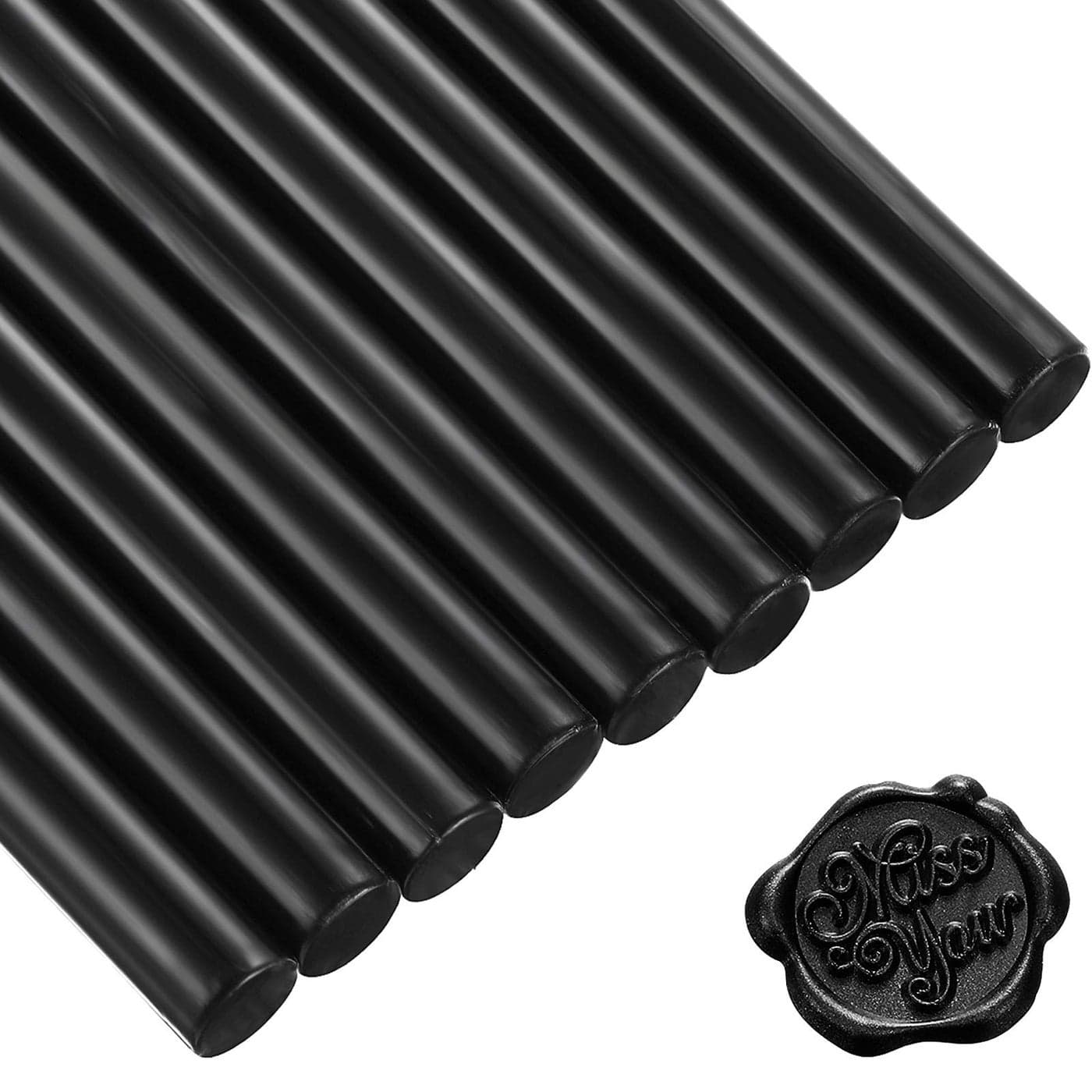 Nuanchu 15 Pcs Glue Gun Sealing Wax Sticks Retro Vintage Wax Sticks for Seal Stamp and Letter for Wedding Invitations Card Envelope Christmas Holiday Gift IdeasBlack