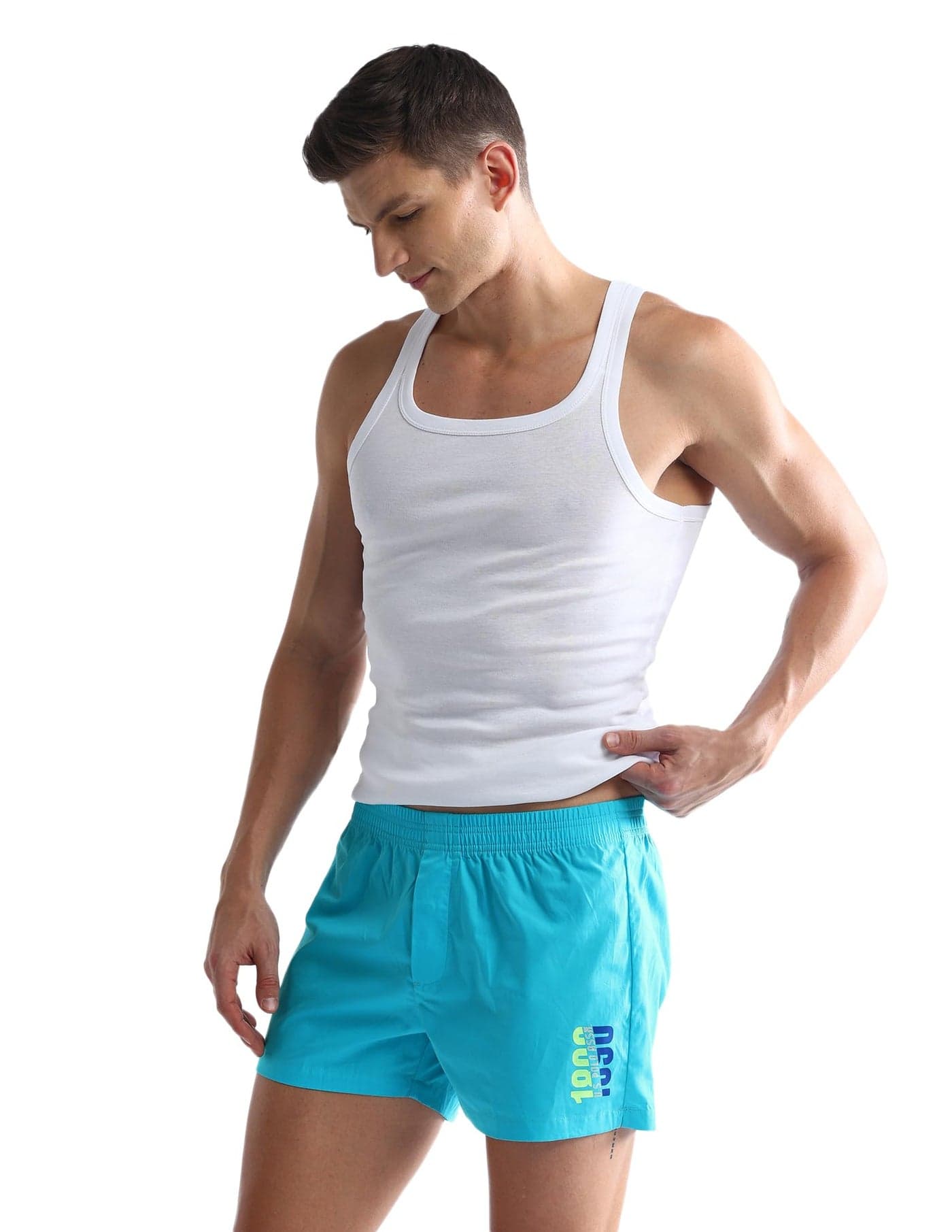 U.S. POLO ASSN. Men's Pure Cotton Solid OEX03 Boxers - Pack of 1(Sky Blue L)