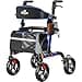 Walkers for Seniors Rollator Walker with Seat 350 lb Weight Capacity 18 Big Seat 8 AllTerrain Wheels 6Level Adjustable Height Lightweight Aluminum Frame Rollator Walkers for Seniors Blue