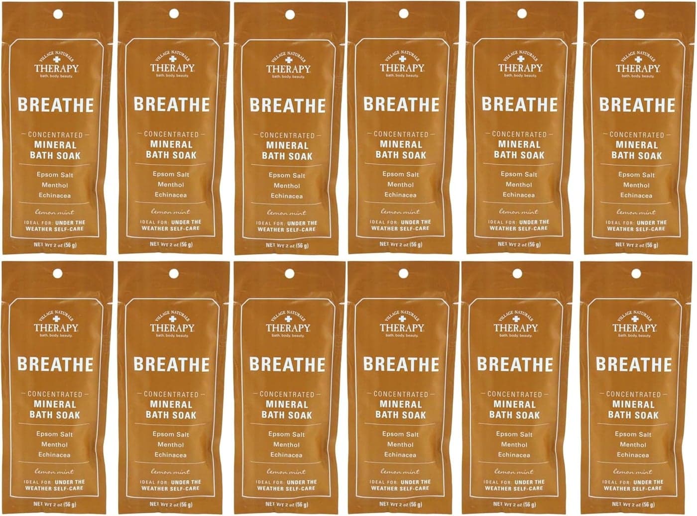 Village Naturals Aches Pains ColdAlergy Bath Soak 2 Ounce 12 Pieces