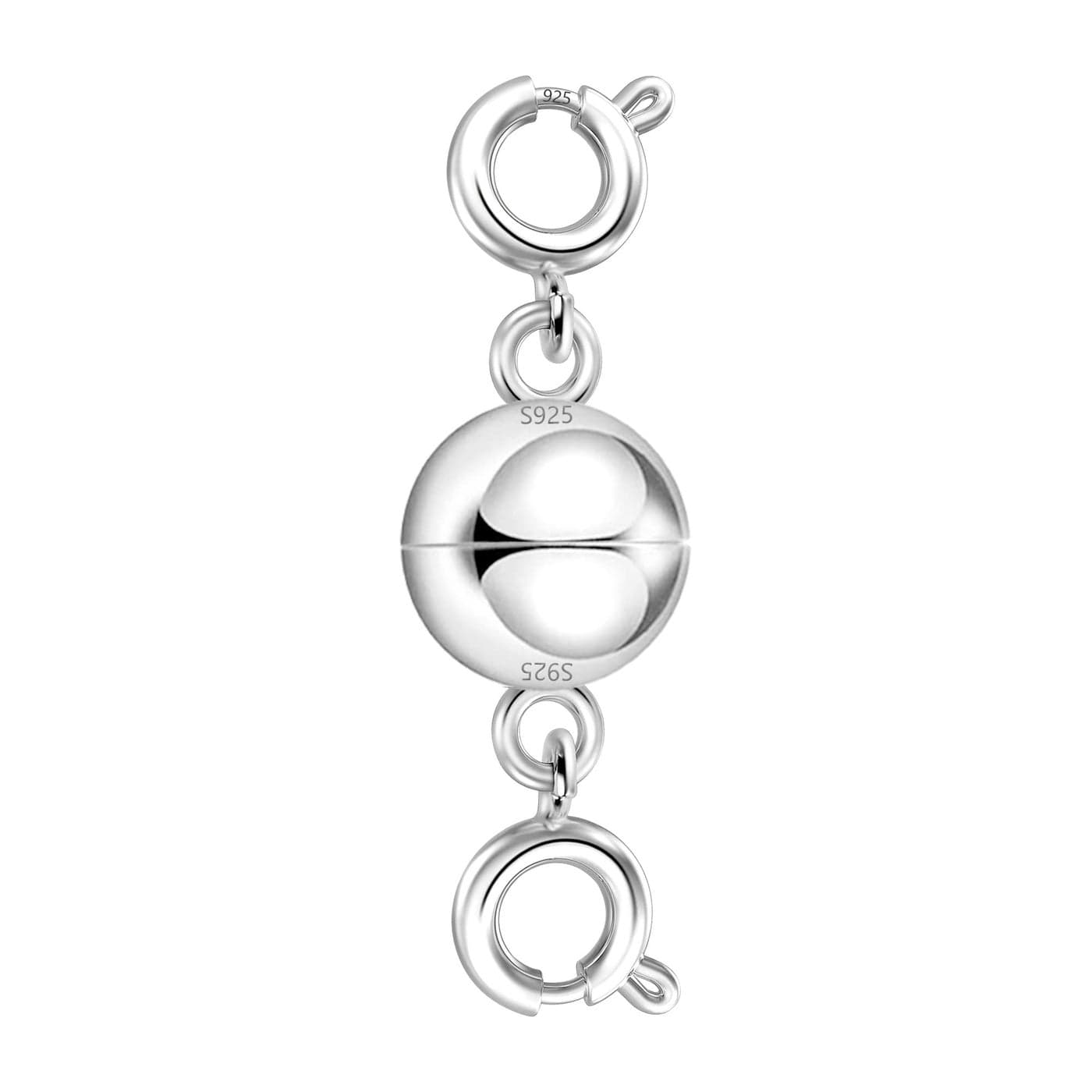 Magnetic Necklace Clasps and Closures 925 Sterling Silver Magnetic Clasps for Necklace Bracelet Silver Double Spring Clasps for Jewelry Making Supplies Chain Connector Necklace Extender