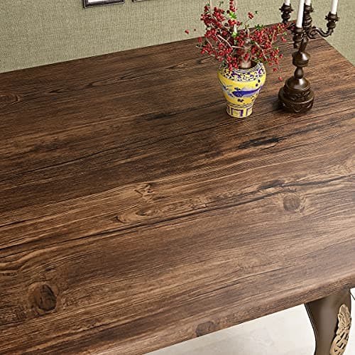 FunStick 24" x 200" Brown Wood Contact Paper for Cabinets Kitchen Countertops Rustic Wood Wallpaper Peel and Stick Distressed Wooden Adhesive Paper Thick Wood Grain Removable Wallpaper for Furniture
