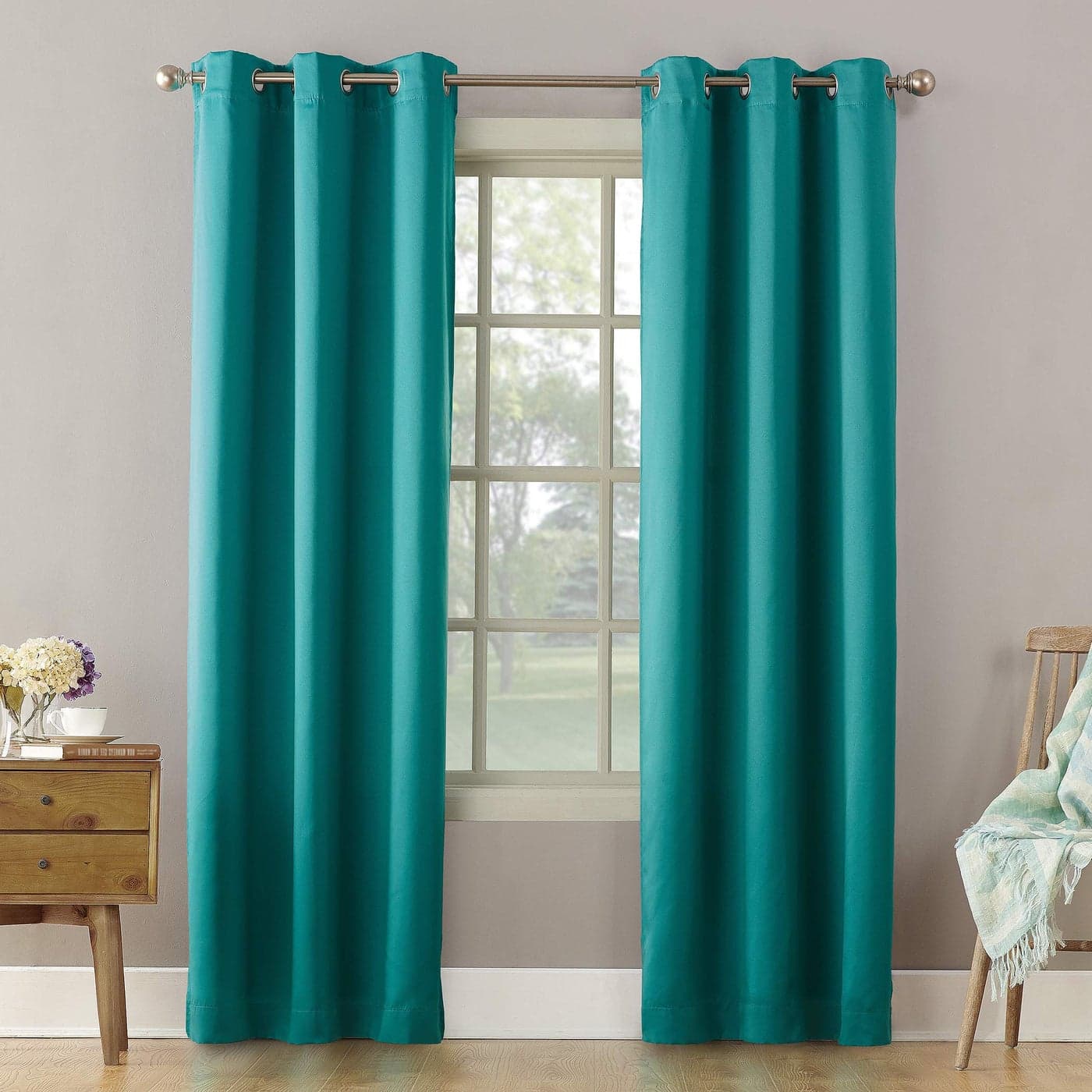 Sun Zero Becca Energy Efficient Grommet Curtain Panel 40 x 95 Marine
