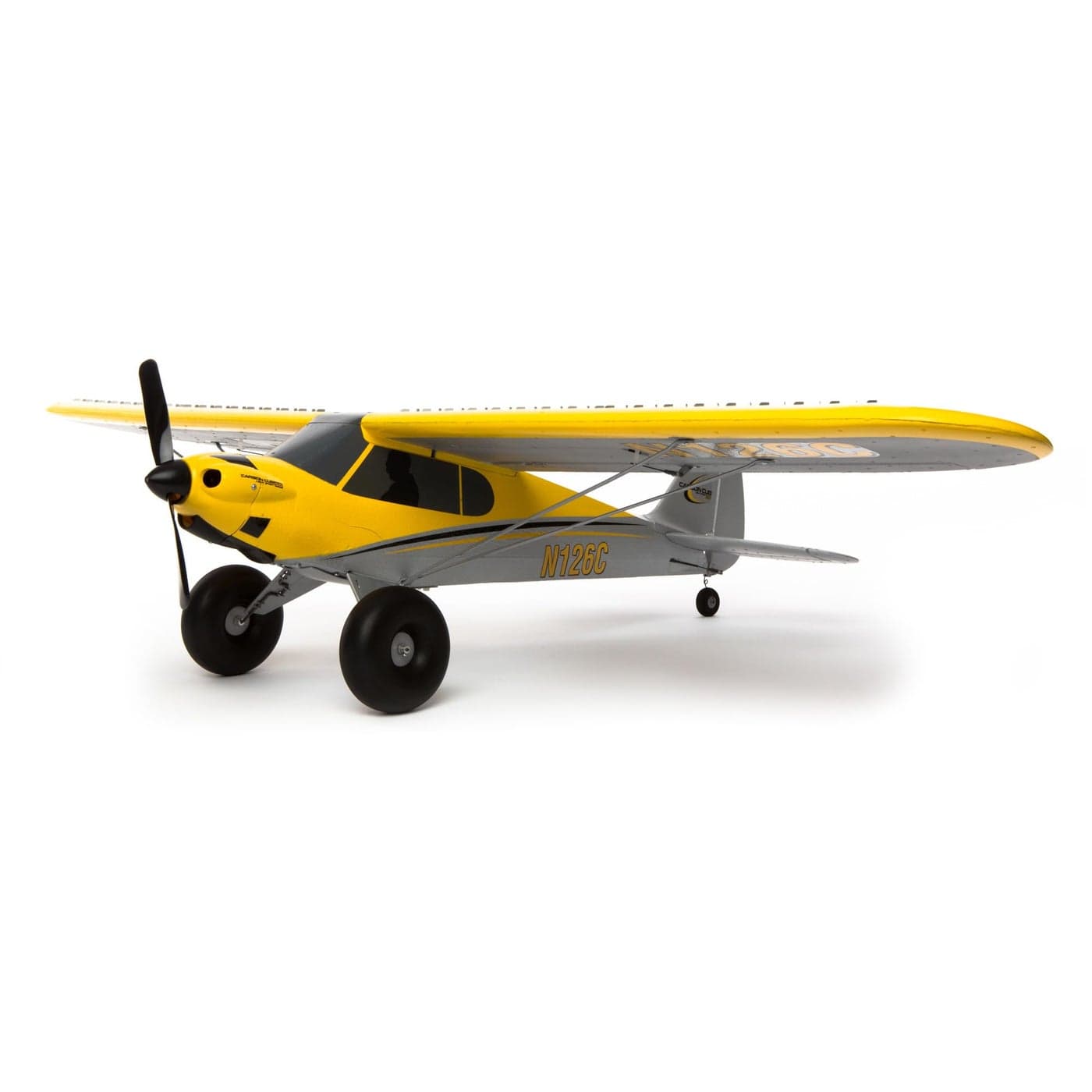 HobbyZone RC Airplane Carbon Cub S 2 13m BNF Basic Transmitter Battery and Charger not Included with Safe HBZ32500 Yellow
