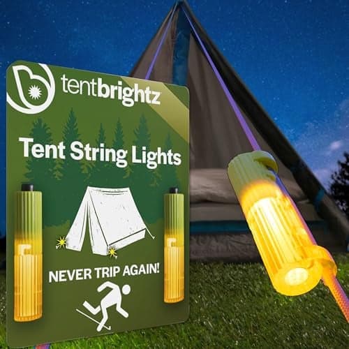 Brightz LED Tent String Lights - 2 Pack Glamping Camping Accessories for Tent Campers - Never Trip Again