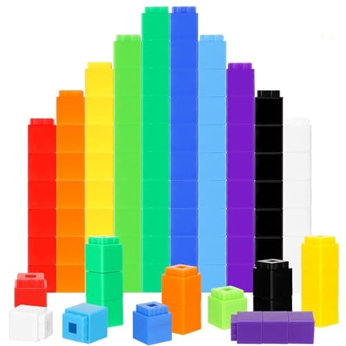 Jenaai 200 Pieces Linking Cubes for Math Counting Cubes Plastic Counting Blocks Colorful Math Manipulatives Classroom Learning Supplies for Preschool Activities Boy GirlSimple Style