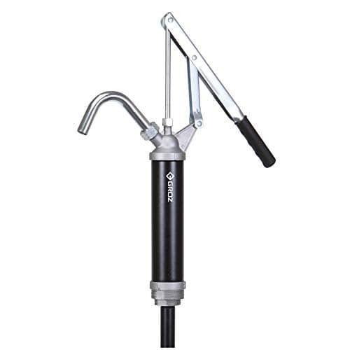GROZ Lever Action Barrel Pump| Lever Pump for Oil, Diesel, Kerosene, Antifreeze Fluids | PVC Telescopic Suction Pipe | For 15 Ltrs- 205 Ltrs Barrel size |Delivers: 300 ml/stroke| LBP/04/PT