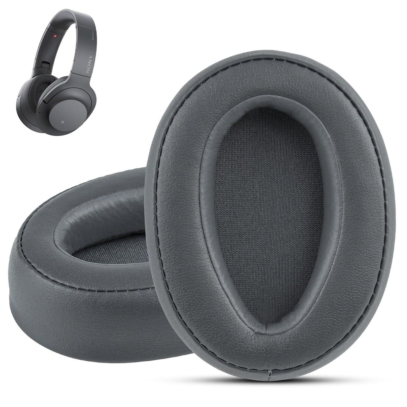 Krone Kalpasmos Replacement Earpads for Sony WH-H900N h.Ear on 2 & Sony MDR-100ABN Headphones, Sony Headphone Cushions Compatible with Sony 900N, Sony WH H900N earpads with Soft Foam Leather(Grey)