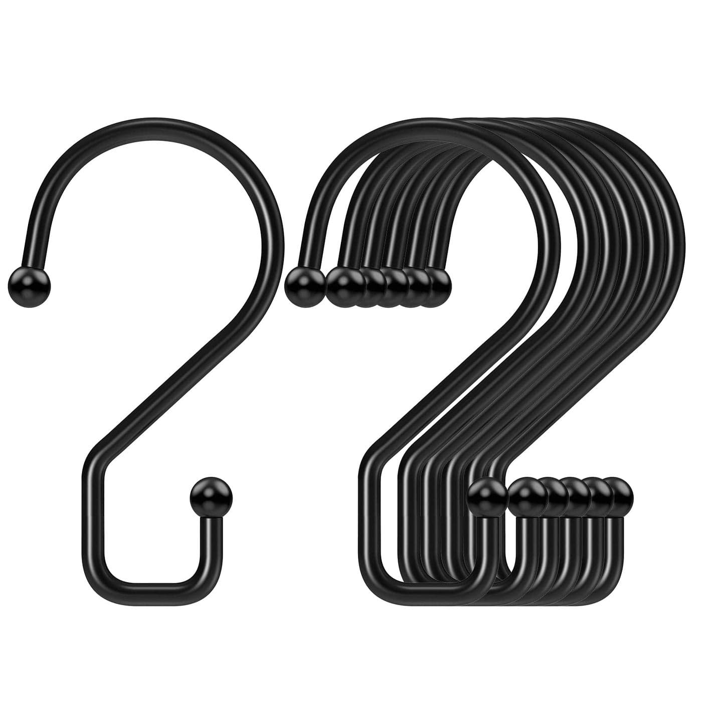 MEILIDY S Hooks 3 Inch Small Metal S Hanging Hooks with 2 Shapes Reversible Heavy Duty Black 12 Pcs