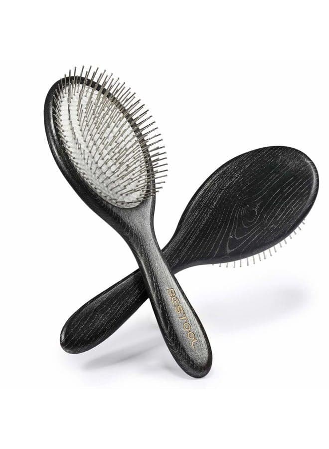 Hair Brush, Paddle Detangler Brush with Metal Bristles for Women/Men/Kids Detangling & Massaging, Anti Static, Best for All Hair Types Wet & Dry DailyUse
