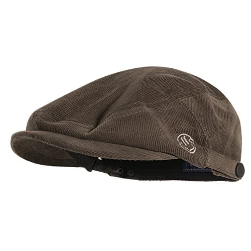 Croogo Scally Caps Ivy Newsboy Flat Cap Driving Boinas para Hombre Hat for Men Golf,Brown -BL27