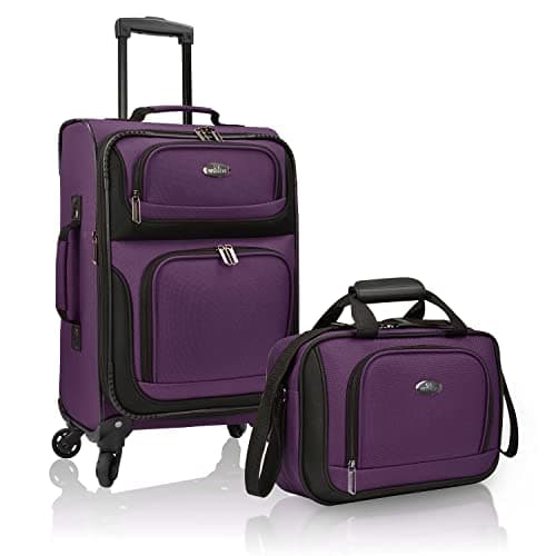 U.S. Traveler Rio Carry-on Luggage, Lightweight Softside Suitcase, Rolling 20" Carry On Luggage
