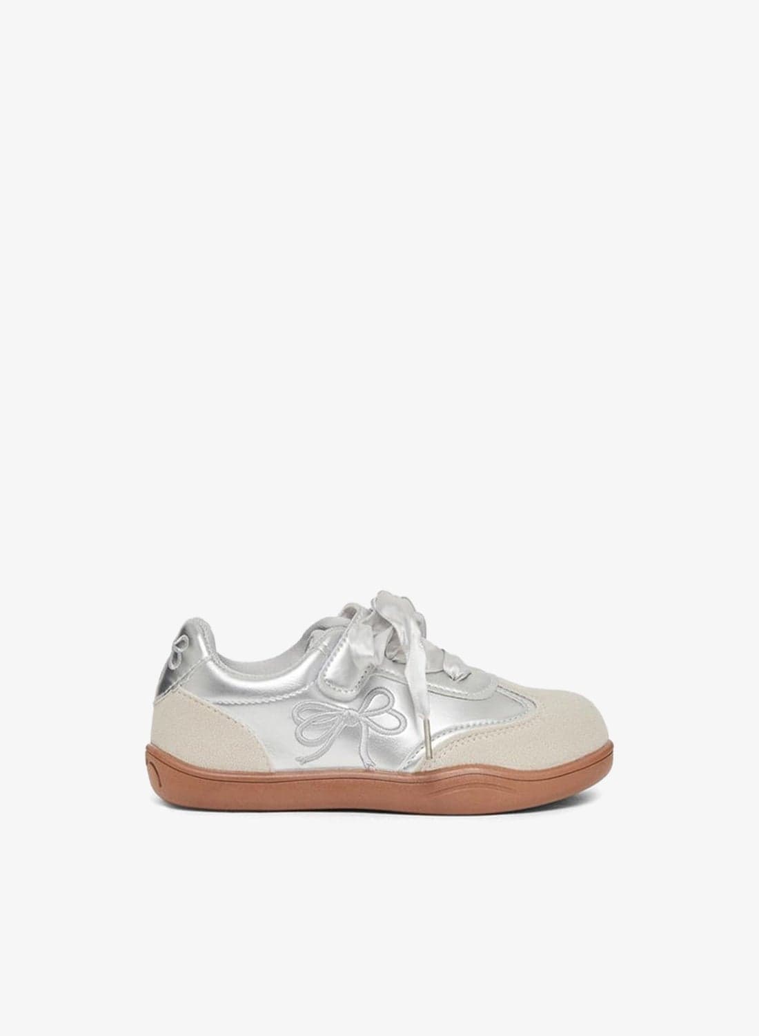 Girls Bow Detail Lace Up Sneakers
