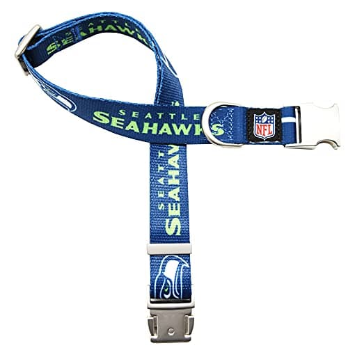 Littlearth NFL Seattle Seahawks Pet Premium Collar, Team Color, Large