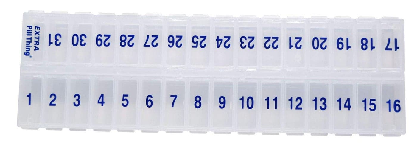 OnceaDay Monthly Pill Organizer Large Compartments with Removable Lid for Easy Loading Holds 31 Days of Medications Plus Extra Compartment BPA Free