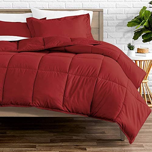 Rajasthan Crafts Soft Microfibre Comforter Blanket Lightweight Reversible Quilt Duvet All Weather, 200 GSM Single Bed, Maroon Color